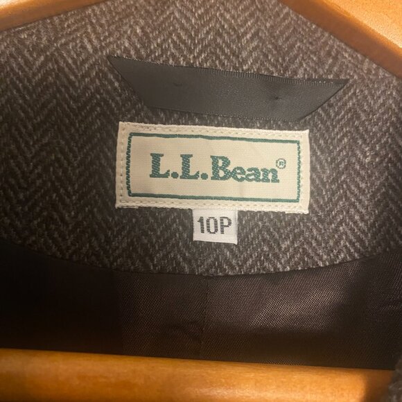 NOS VTG L.L. BEAN Lambswool Blend Herringbone Tweed Blazer Jacket Women 10P USA - Picture 5 of 6